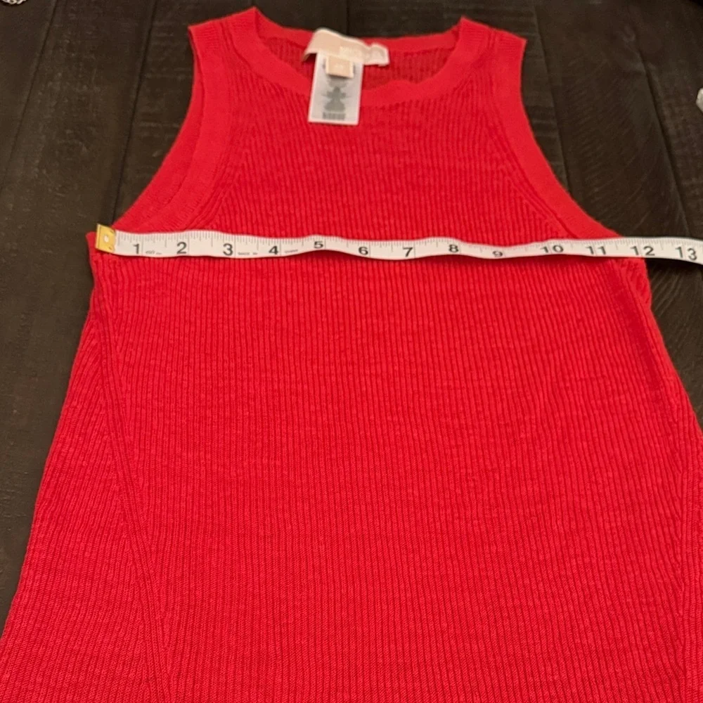Michael Kors Vibrant Orange Red sleeveless blouse
